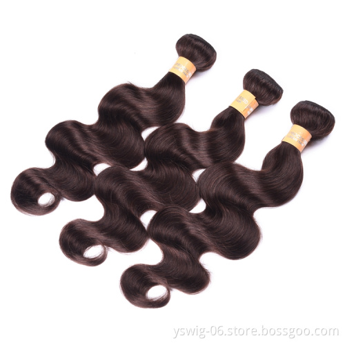 Wholesale Double Weft 2# Colored Human Hair Extension Bundles Mink Brazilian Remy Hair Weave In Stock Dropshipping